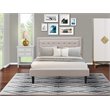 Pemberly Row 2-Piece Fabric Queen Bedroom Set in Mist Beige and Urban Gray
