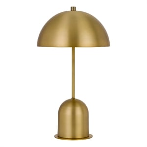 Pemberly Row 20&quot Metal Accent Table Lamp with Dome Shade in Brass