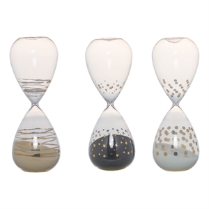 Pemberly Row Set of 3 Decorative 60 Minute Hourglass Accent Colored Sand