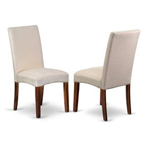 Pemberly Row 39&quot High-Back Fabric Dining Chairs in Cream (Set of 2)