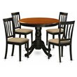 Pemberly Row 5-Piece Small Table and Chairs in Black and Cherry Wood