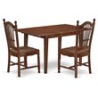 Pemberly Row 3-Piece Mahogany Dining Set with Rectangular Table & Chairs