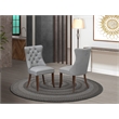 Pemberly Row Faux Leather Parson Chairs in Mahogany & Light Gray (Set of 2)