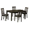 Pemberly Row 5-Piece Rectangular Wood Dining Set in Cappuccino Finish