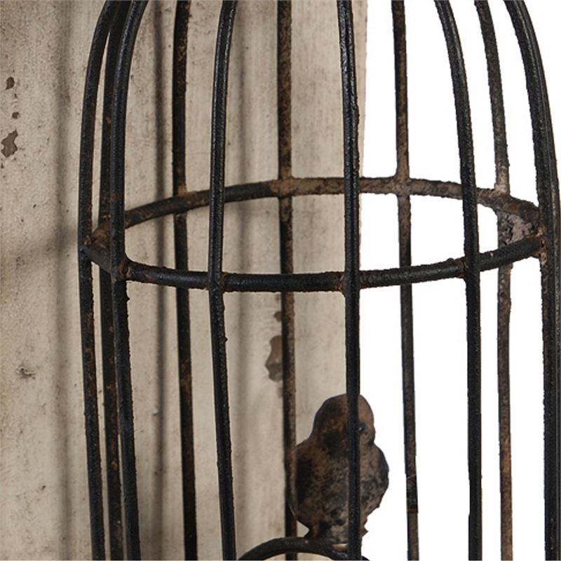 Pemberly Row Set of 2 Classic Bookends Birdcage Iron and Fir Wood