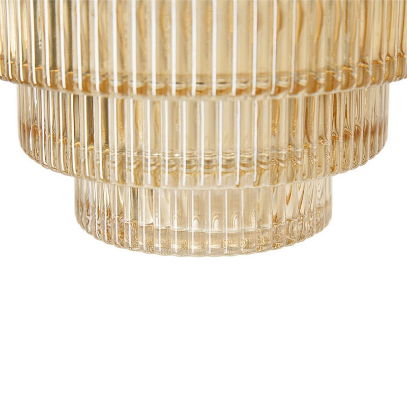 Pemberly Row Set of 2 Glass Vases Geometric Round Amber Yellow and Clear