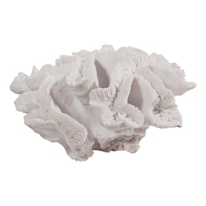 Pemberly Row 9&quot Faux Coral Table Figurine Textured Sculpture White
