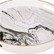 Pemberly Row Set of 2 Round Accent Trays Marbling Black White