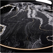 Pemberly Row Set of 2 Round Accent Trays Marbling Black White