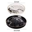 Pemberly Row Set of 2 Round Accent Trays Marbling Black White