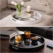 Pemberly Row Set of 2 Round Accent Trays Marbling Black White
