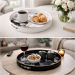 Pemberly Row Set of 2 Round Accent Trays Marbling Black White