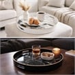 Pemberly Row Set of 2 Round Accent Trays Marbling Black White
