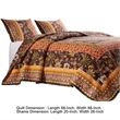 Pemberly Row 2 Piece Twin Quilt Set Jacobean Floral Print Brown Orange