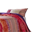Pemberly Row 3 Piece Bohemian Full Quilt Set Medallion Paisley in Pink Blue