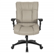 Pemberly Row Taupe Leather Conference Chair Cantilever Arms Steel Base