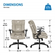 Pemberly Row Taupe Leather Conference Chair Cantilever Arms Steel Base