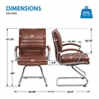 Pemberly Row Faux Leather Chair in Saddle Brown Chrome Base Arm Sleeves