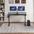 Pemberly Row 60 Inch Electric Height Adjustable Gaming Desk with Hutch