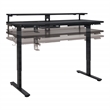 Pemberly Row 60 Inch Electric Height Adjustable Gaming Desk with Hutch