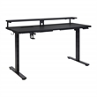 Pemberly Row 60 Inch Electric Height Adjustable Gaming Desk with Hutch
