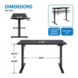 Pemberly Row 48 Inch Electric Height Adjustable Gaming Desk LED Lighting