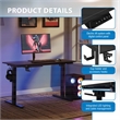 Pemberly Row 48 Inch Electric Height Adjustable Gaming Desk LED Lighting