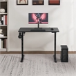 Pemberly Row 48 Inch Electric Height Adjustable Gaming Desk LED Lighting