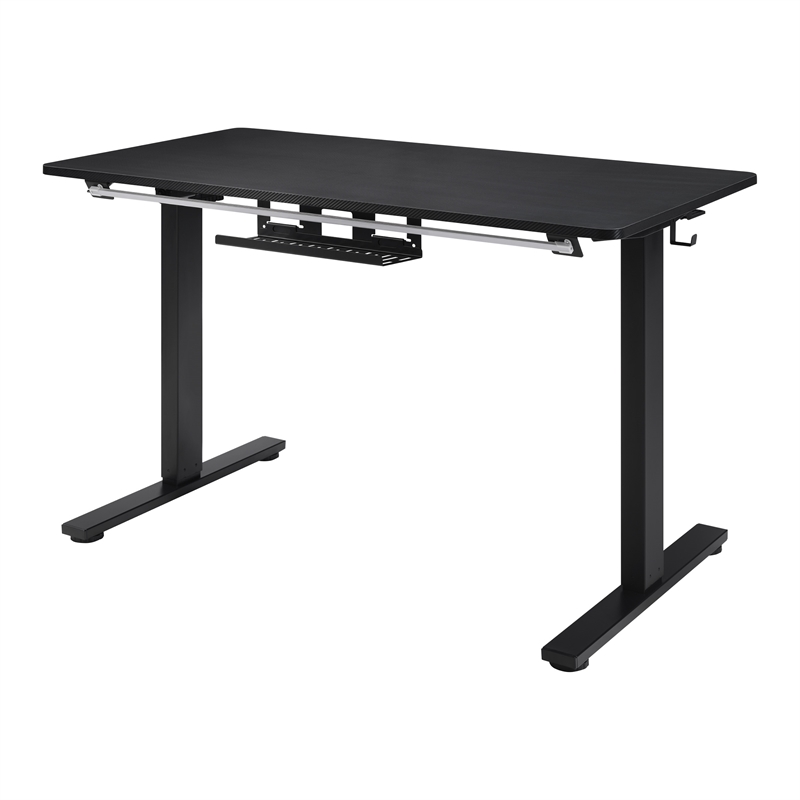 Pemberly Row 48 Inch Electric Height Adjustable Gaming Desk LED Lighting