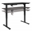 Pemberly Row 48 Inch Electric Height Adjustable Gaming Desk LED Lighting