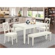 Pemberly Row 5-Pc Wood Dining Set with Faux Leather Seats in Linen White