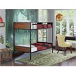Pemberly Row Twin-Over-Twin Metal Bunk Bed with Ladder in Black