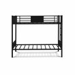 Pemberly Row Twin-Over-Twin Metal Bunk Bed with Ladder in Black