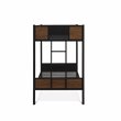 Pemberly Row Twin-Over-Twin Metal Bunk Bed with Ladder in Black