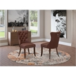 Pemberly Row Faux Leather Parson Dining Chair in Burgundy (Set of 2)