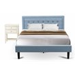 Pemberly Row 2-Piece Queen Wood Bedroom Set in Denim Blue/Butter Cream