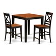 Pemberly Row 3-Piece Wood Pub Table Dining Set in Black and Cherry