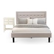 Pemberly Row 2-Piece Fabric Queen Bedroom Set in Mist Beige and Cream