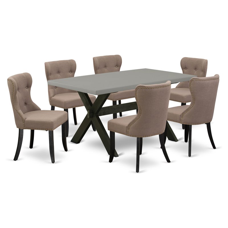 Pemberly Row 7-Piece Wood Dining Table Set with Multi-Color Finish