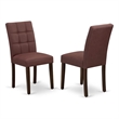 Pemberly Row Faux Leather Parson Dining Chair in Burgundy (Set of 2)