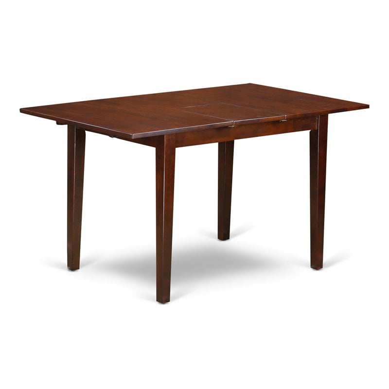 Pemberly Row Wood Butterfly Leaf Dining Table with Beveled Edge in Mahogany