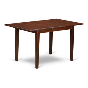 Pemberly Row Wood Butterfly Leaf Dining Table with Beveled Edge in Mahogany