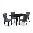 Pemberly Row 5-Piece Wood Dining Set with Faux Leather Chairs in Black