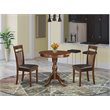 Pemberly Row 3-Piece Wood Dining Table with Faux Leather Chairs in Mahogany
