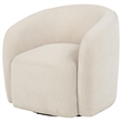 Pemberly Row Faux Sherpa Chenille Swivel Accent Chair in Beige