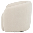Pemberly Row Faux Sherpa Chenille Swivel Accent Chair in Beige