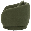 Pemberly Row Chenille Swivel Barrel Accent Chair with Pillow in Green