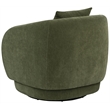 Pemberly Row Chenille Swivel Barrel Accent Chair with Pillow in Green