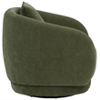 Pemberly Row Chenille Swivel Barrel Accent Chair with Pillow in Green