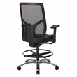 Pemberly Row Mesh Back Office Chair with Flip Arms in Coal Black Fabric